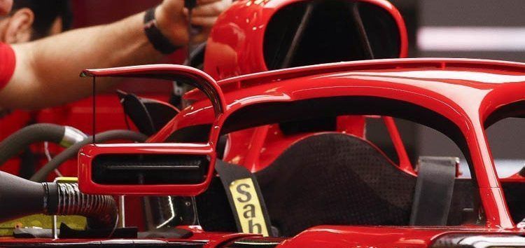 Renault admite que tenía pensado montar los retrovisores en el Halo hasta que la FIA prohibió los de Ferrari