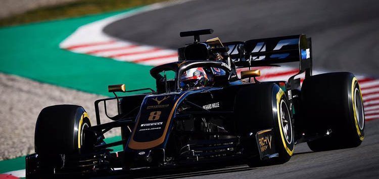 Romain Grosjean califica de positiva la primera jornada de test pese a los problemas