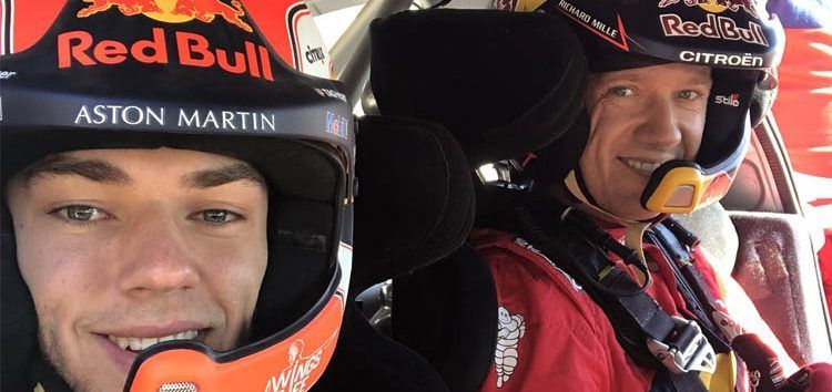 Pierre Gasly llega con estilo a Paul Ricard: a bordo de un C3 WRC pilotado por Sébastien Ogier