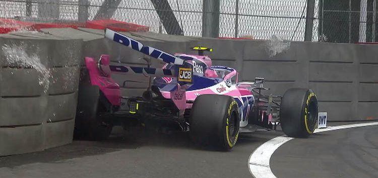 Racing Point termina contra el muro en los primeros libres de México