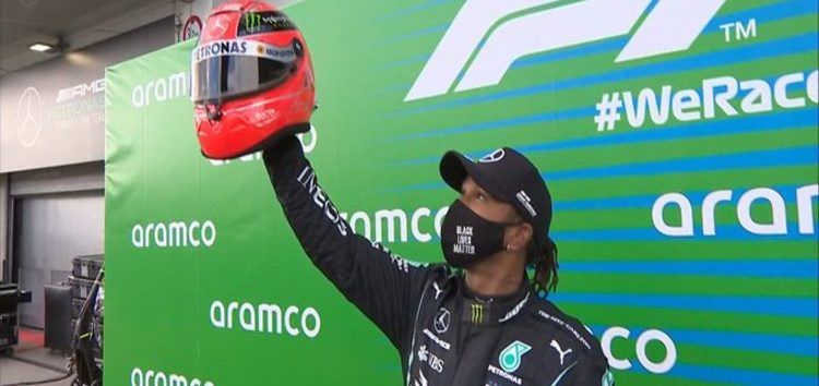 Hamilton, sin palabras tras igualar el récord de victorias de Schumacher: «No sé ni qué decir»