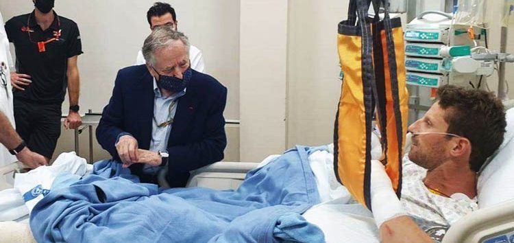 El presidente de la FIA visita a Romain Grosjean en el hospital