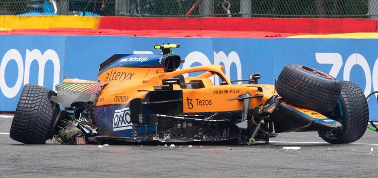 McLaren pone precio al fuerte accidente de Lando Norris en Bélgica