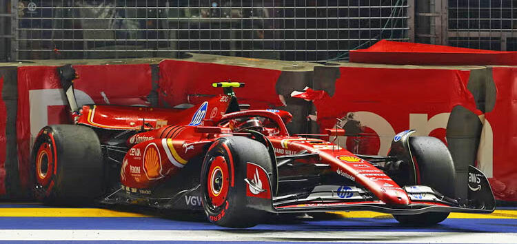 Sainz acaba contra el muro en Q3 y saldrá 10º en Singapur: «Un accidente muy extraño»