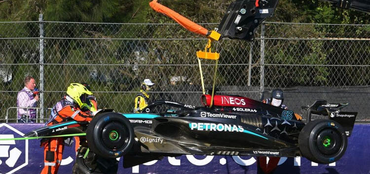George Russell explica qué ocurrió en su accidente en los Libres 2 de México