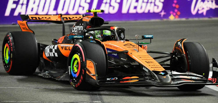 Norris marca el mejor tiempo en unos caóticos Libres 2 en Las Vegas